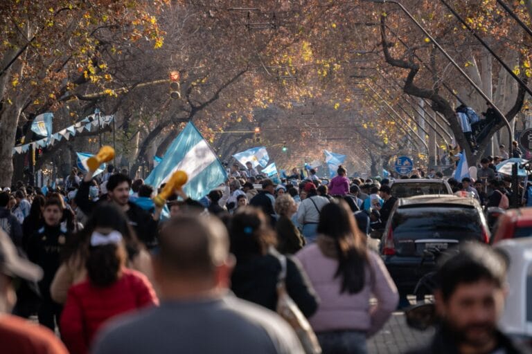 Argentinian people celebrating a win